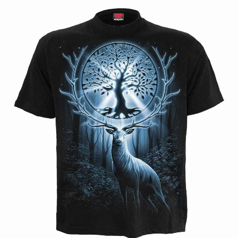 Men's slim - fit graphic t - shirts with vintage rock band printsTREE OF LIFE - Front Print T-Shirt Black