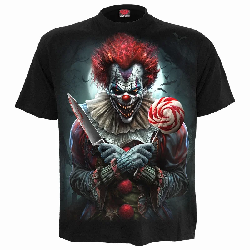 Men's slim - fit graphic t - shirts with vintage rock band printsTRICK OR TREAT - T-Shirt Black
